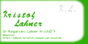 kristof lahner business card